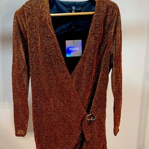 MISSGUIDED sparkle wrap dress